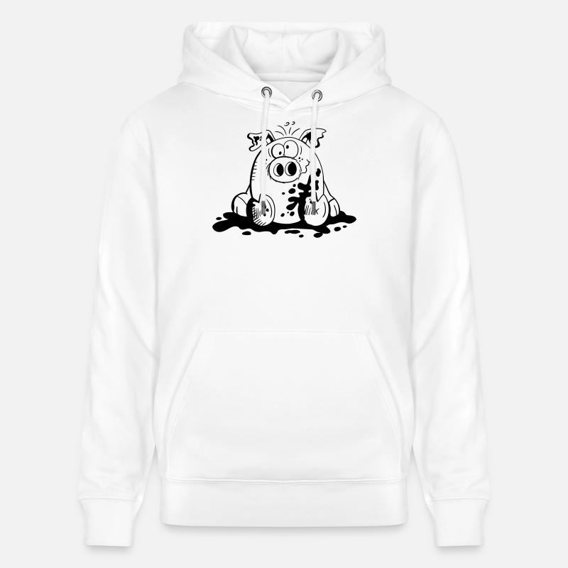 Cochon dans la boue - Cochons - Cadeau - Sweat à capuche bio CRUISER Stanley/Stella Unisexe - blanc