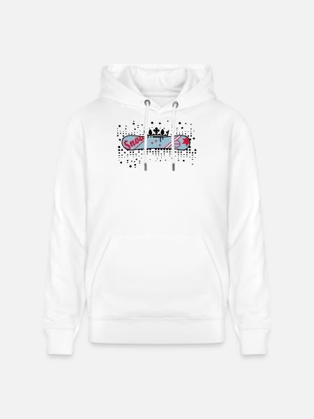 Snowboard with Crown Snowboard King - Stanley/Stella CRUISER Unisex Organic Hoodie - white