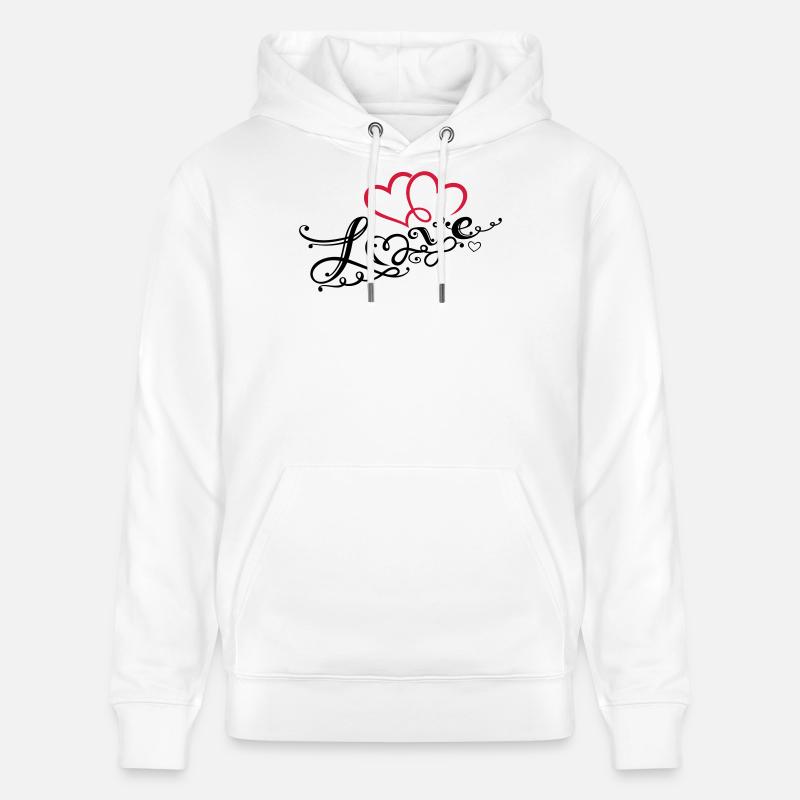 Coeurs avec la boucle de l'infini - Sweat à capuche bio CRUISER Stanley/Stella Unisexe - blanc