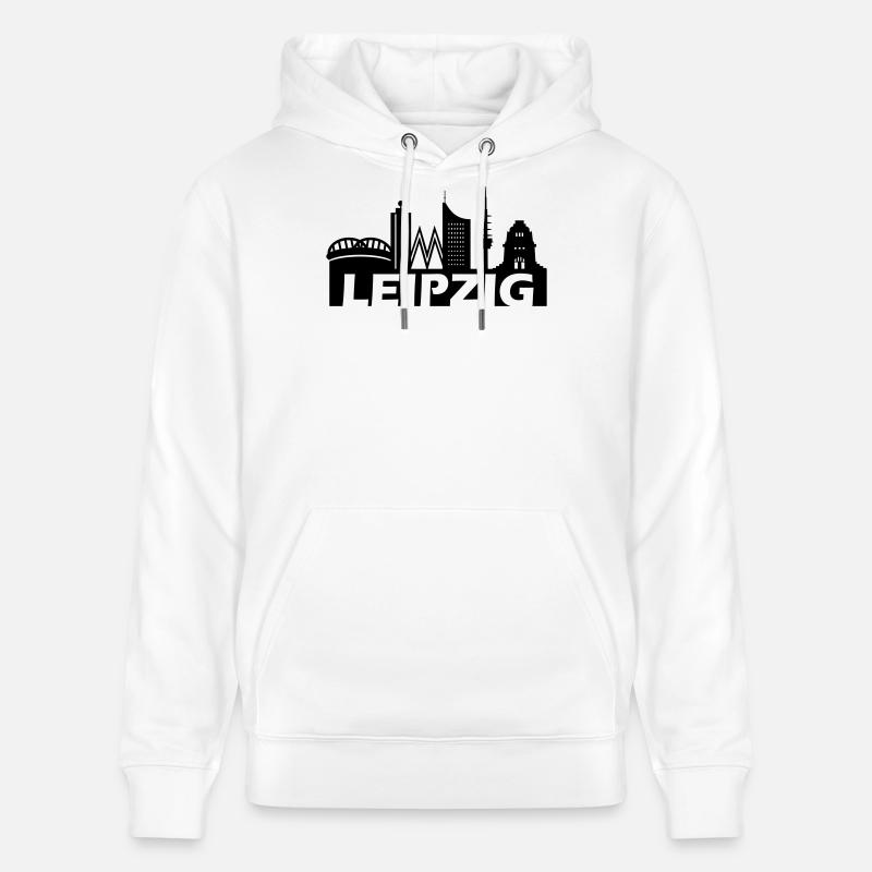 Skyline de Leipzig - Sweat à capuche bio CRUISER Stanley/Stella Unisexe - blanc