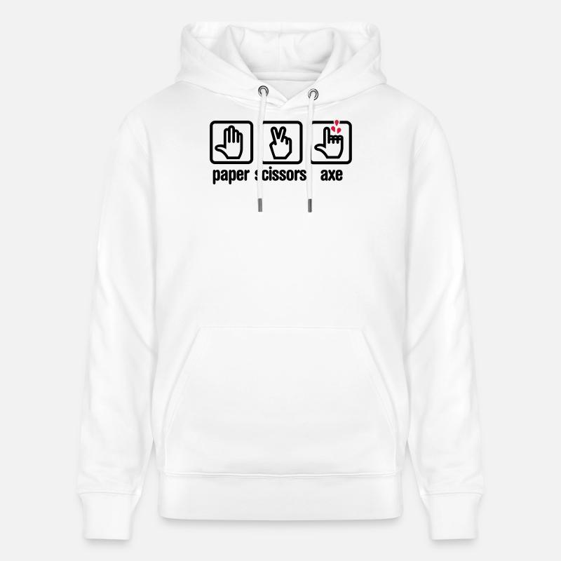 Papier - Ciseaux - hache - pierre - bûcheron - Sweat à capuche bio CRUISER Stanley/Stella Unisexe - blanc