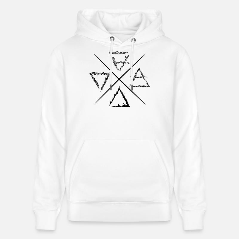 Vier Elemente Symbole - Stanley/Stella Unisex Bio-Hoodie CRUISER  - Weiß
