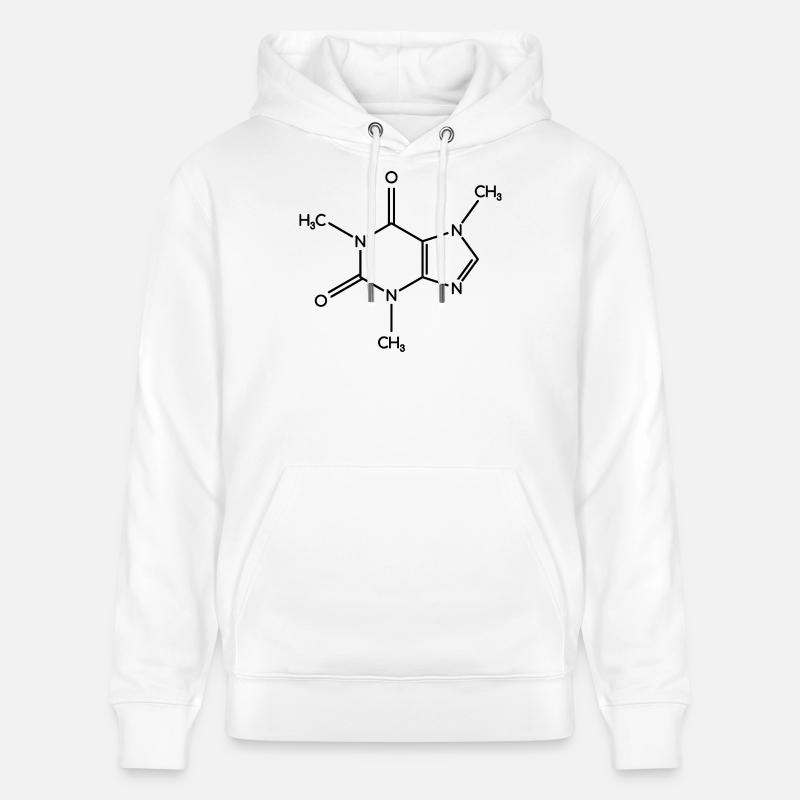Caffeine Molecule - Structural Formula - Stanley/Stella CRUISER Unisex Organic Hoodie - white