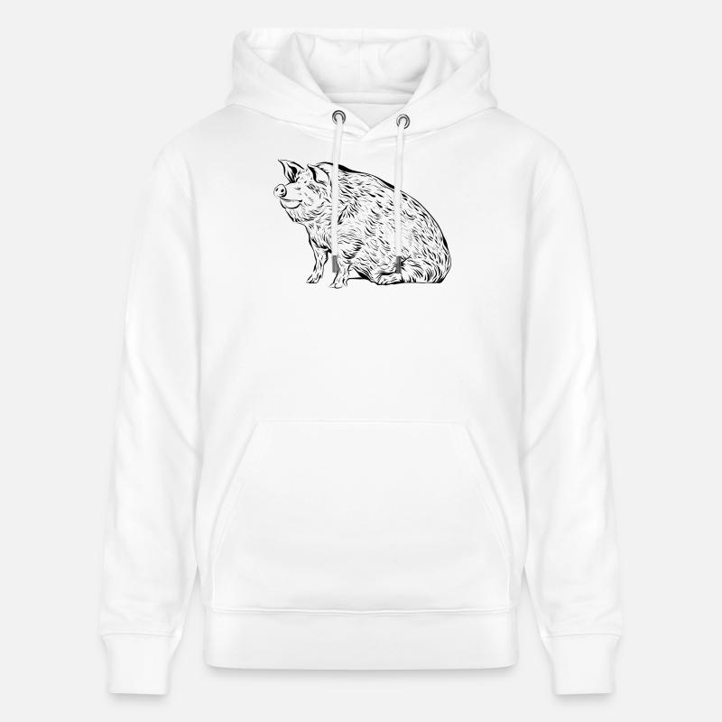 Porcs porcs - Sweat à capuche bio CRUISER Stanley/Stella Unisexe - blanc