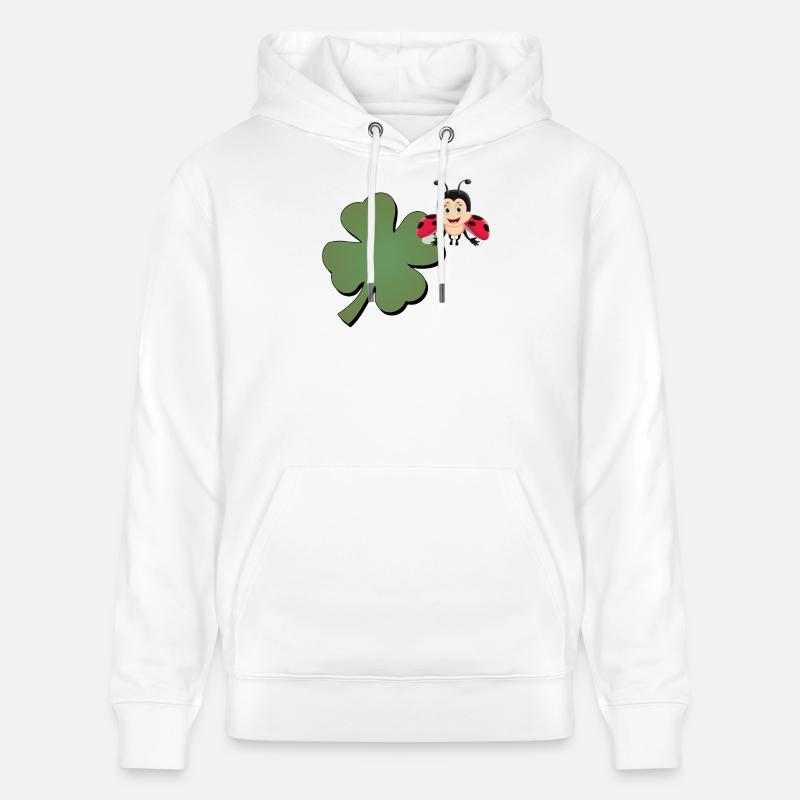 Kleeblatt mit Ladybug (Marienkäfer) - Stanley/Stella Unisex Bio-Hoodie CRUISER  - Weiß