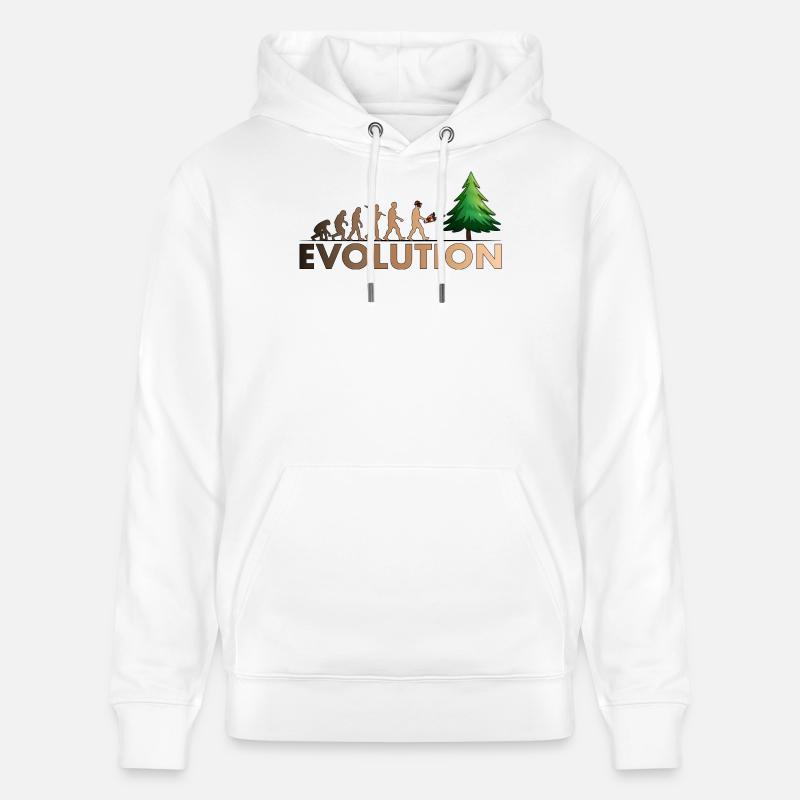 Kettensägen Evolution Farbe - Stanley/Stella Unisex Bio-Hoodie CRUISER  - Weiß