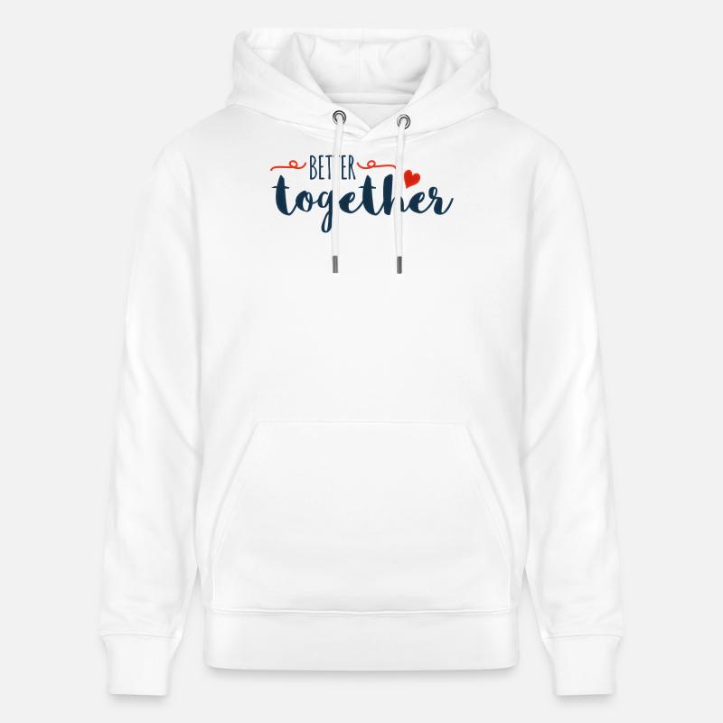 Mieux Ensemble Script Cœur - Sweat à capuche bio CRUISER Stanley/Stella Unisexe - blanc