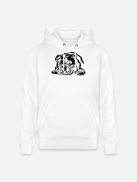 Bouledogue anglaise - Sweat à capuche bio CRUISER Stanley/Stella Unisexe - blanc