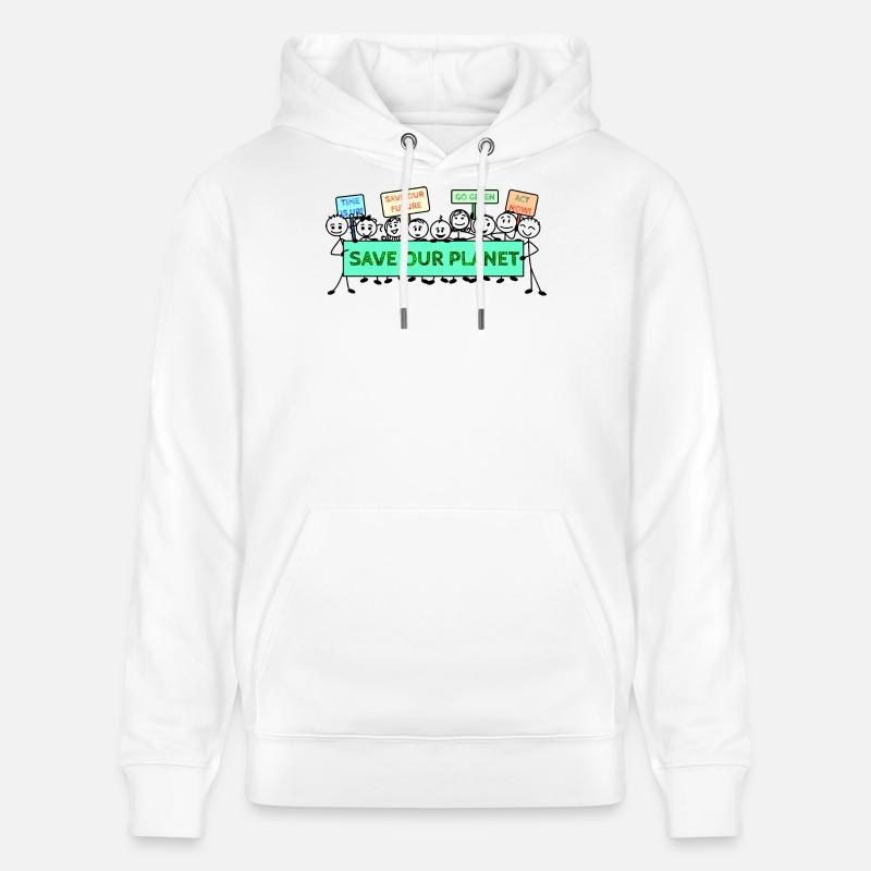 Logo de la manifestation changement climatique - Sweat à capuche bio CRUISER Stanley/Stella Unisexe - blanc