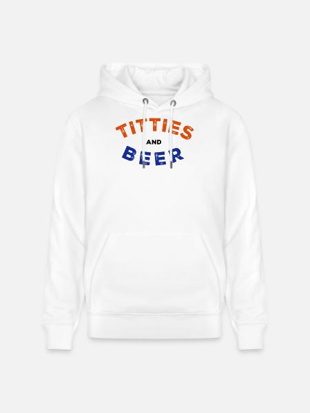 T*tties and Beer - Stanley/Stella CRUISER Unisex Organic Hoodie - white