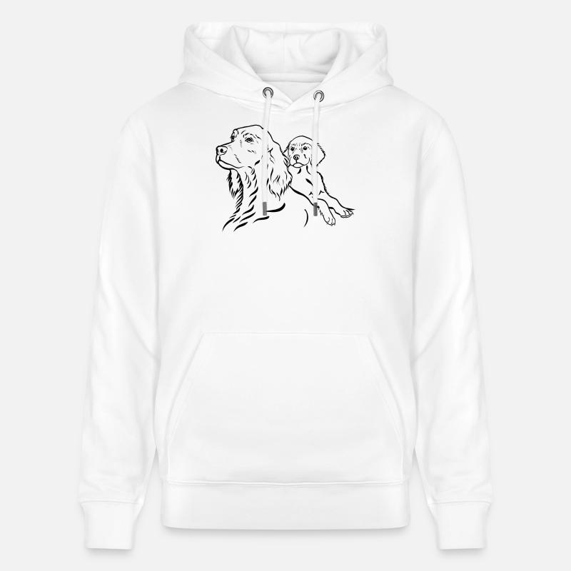 Setter chienne avec chiot - Sweat à capuche bio CRUISER Stanley/Stella Unisexe - blanc