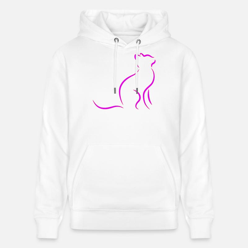 chat - Sweat à capuche bio CRUISER Stanley/Stella Unisexe - blanc