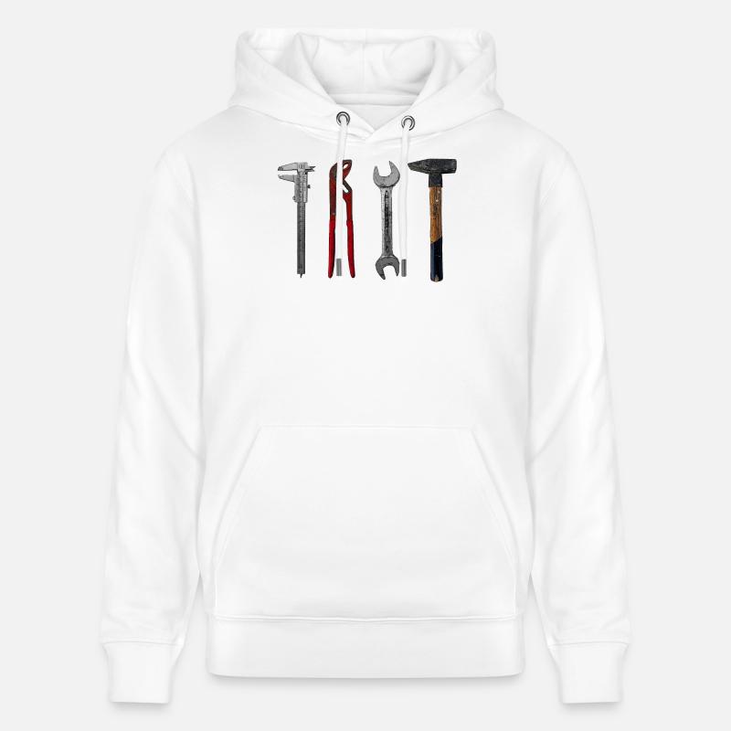 Pince marteau Craftsman pour illustration d’outils - Sweat à capuche bio CRUISER Stanley/Stella Unisexe - blanc