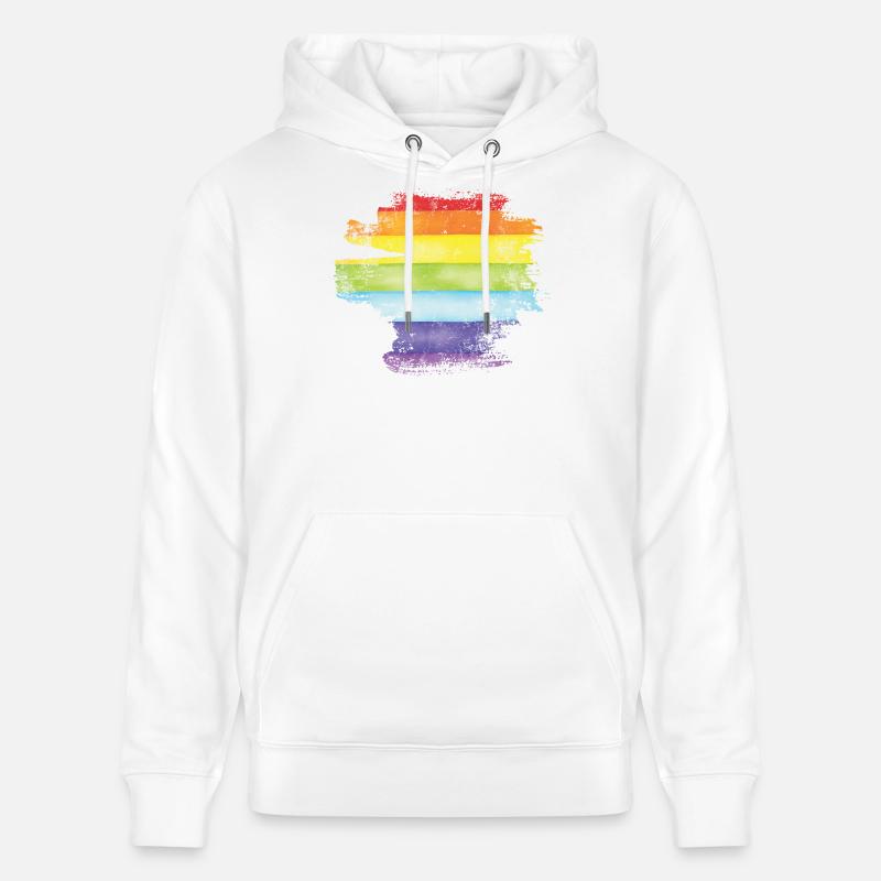 Arc-en-ciel du Fleuron de la fierté - Sweat à capuche bio CRUISER Stanley/Stella Unisexe - blanc