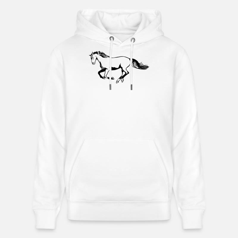 Cheval galopant - Sweat à capuche bio CRUISER Stanley/Stella Unisexe - blanc
