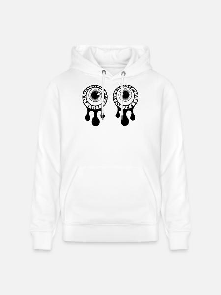 Eyes, pupils with eye fluid tears - Stanley/Stella CRUISER Unisex Organic Hoodie - white