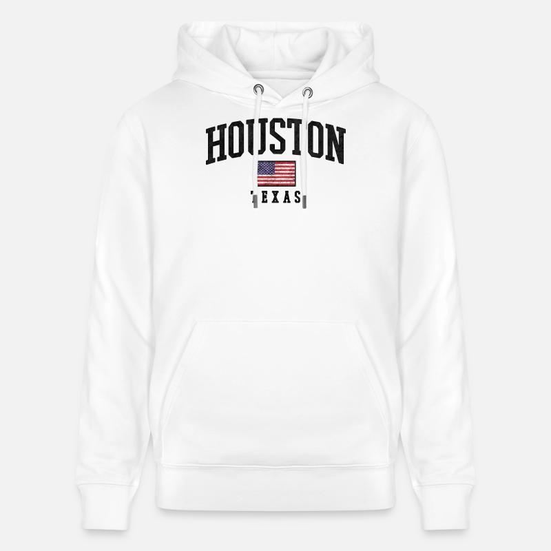 Drapeau du Texas à Houston - Sweat à capuche bio CRUISER Stanley/Stella Unisexe - blanc
