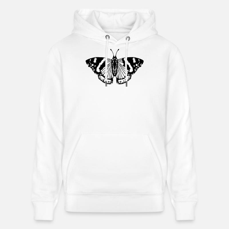 Papillon papillon - Sweat à capuche bio CRUISER Stanley/Stella Unisexe - blanc