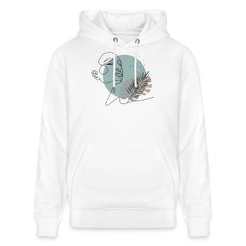 La rêveuse endormie - Visage de femme minimaliste - Sweat à capuche bio CRUISER Stanley/Stella Unisexe - blanc - Devant - Alina (178cm) & Michal (187cm)