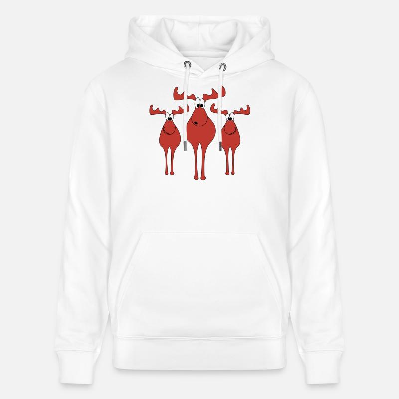 Noël de l’orignal - Sweat à capuche bio CRUISER Stanley/Stella Unisexe - blanc