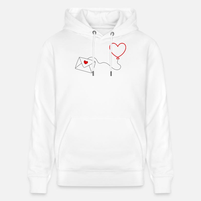 Saint-Valentin, Saint-Valentin, Saint-Valentin - Sweat à capuche bio CRUISER Stanley/Stella Unisexe - blanc