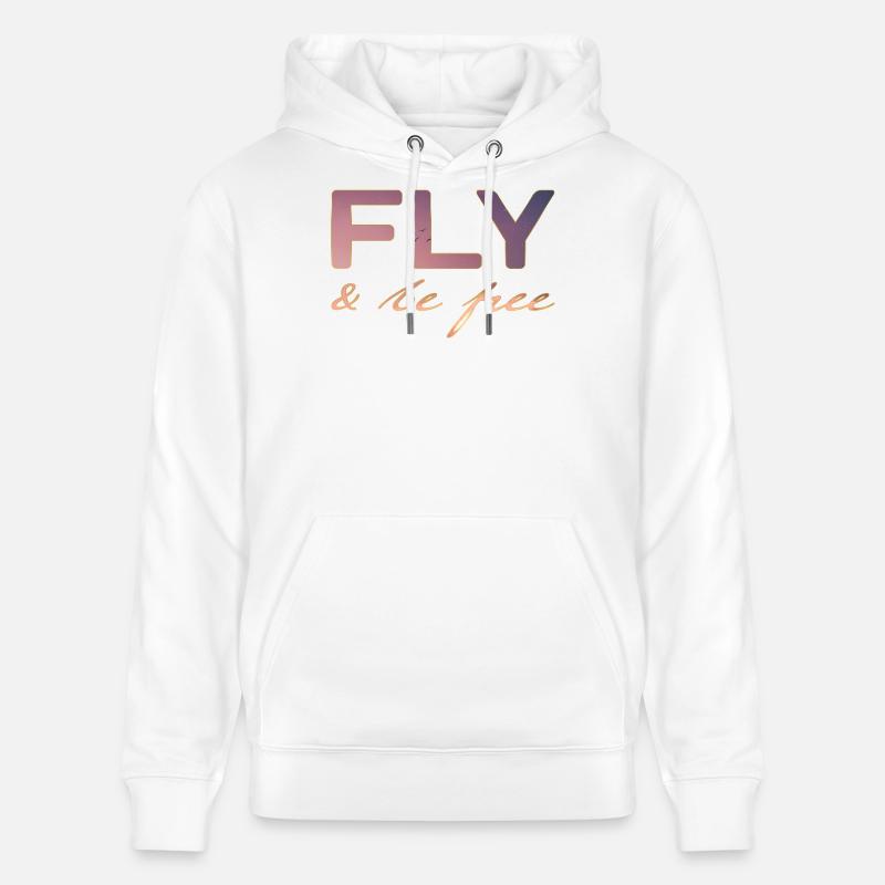 Volez et soyez LIBRE - Sweat à capuche bio CRUISER Stanley/Stella Unisexe - blanc