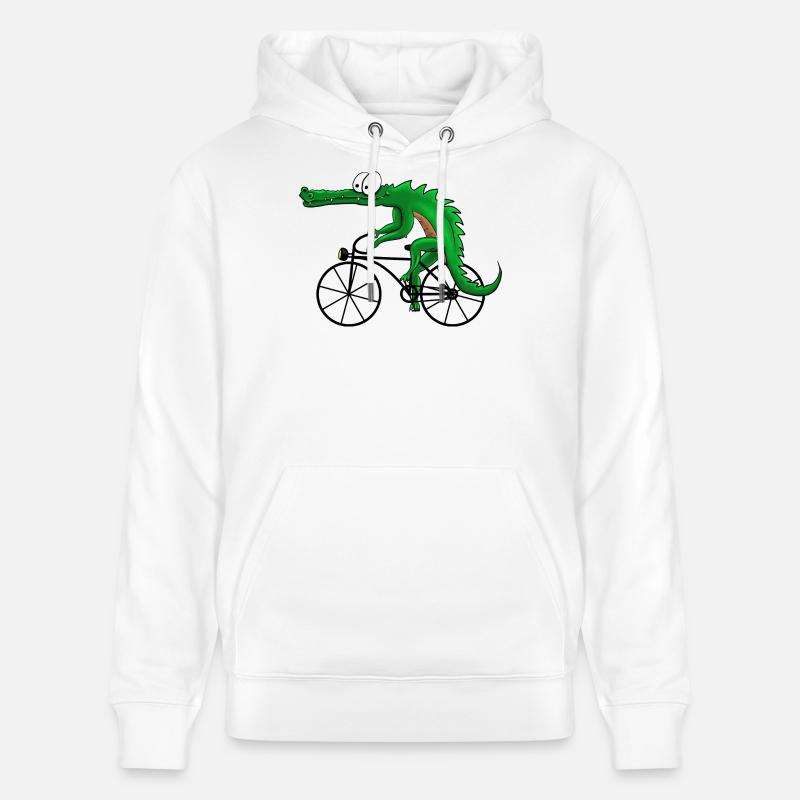 Crocodile avec vélo - Sweat à capuche bio CRUISER Stanley/Stella Unisexe - blanc