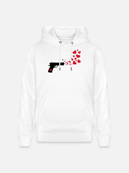 Peace Movement Heart Peace Love Statement - Stanley/Stella CRUISER Unisex Organic Hoodie - white