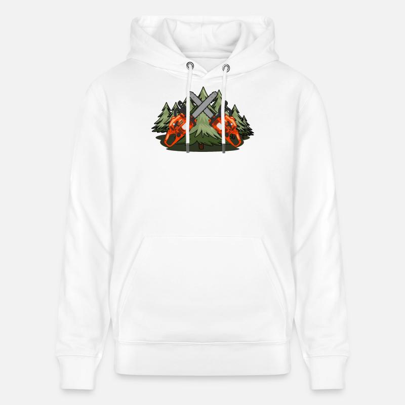 Forêt de tronçonneuses - Sweat à capuche bio CRUISER Stanley/Stella Unisexe - blanc
