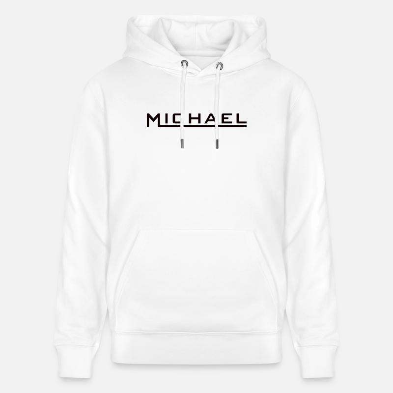 Michael Name Design noir - Sweat à capuche bio CRUISER Stanley/Stella Unisexe - blanc