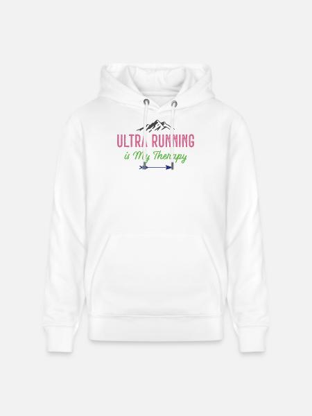 Ultra Running is My Therapy - Stanley/Stella CRUISER Unisex Organic Hoodie - white
