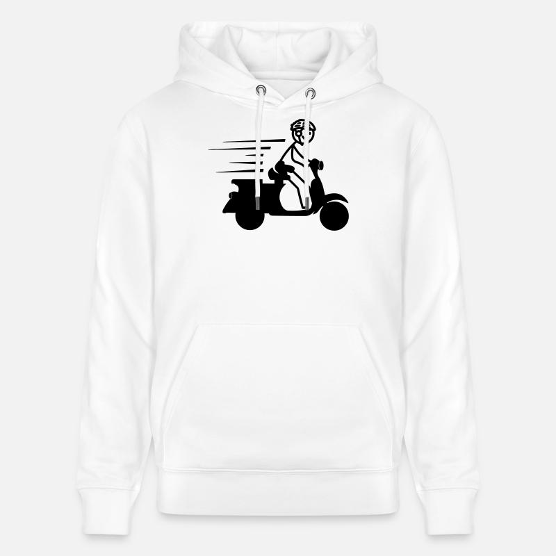 Roller mit Jungen-Strichmännchen - Stanley/Stella Unisex Bio-Hoodie CRUISER  - Weiß