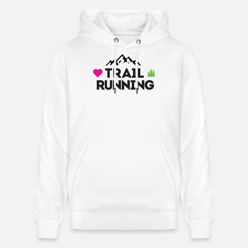 J’adore le trail running - Sweat à capuche bio CRUISER Stanley/Stella Unisexe - blanc
