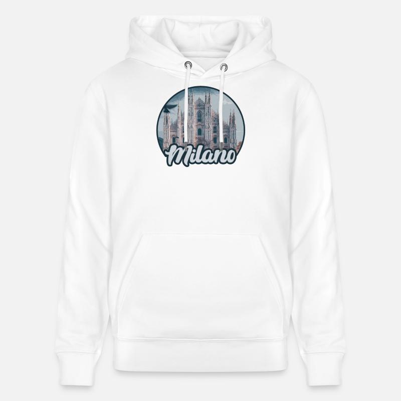 Silhouette du Duomo de Milano - Sweat à capuche bio CRUISER Stanley/Stella Unisexe - blanc