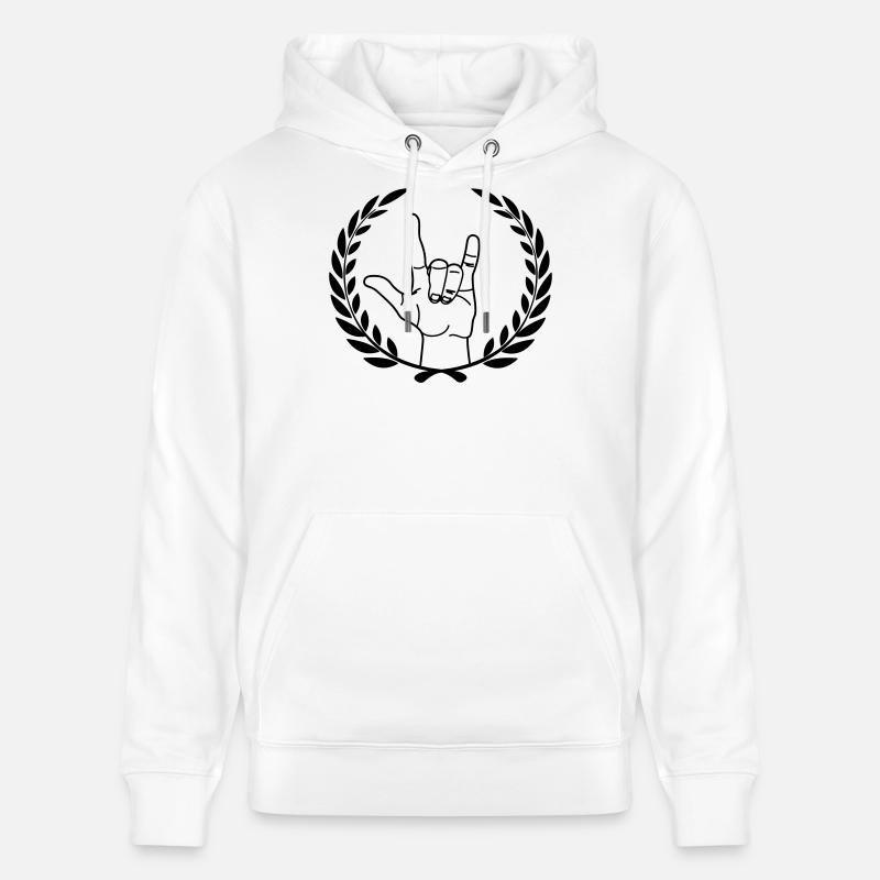 Respect du geste de la main - Sweat à capuche bio CRUISER Stanley/Stella Unisexe - blanc