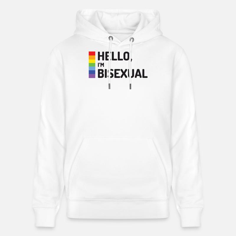 Hallo, ich bin bisexuell - Stanley/Stella Unisex Bio-Hoodie CRUISER  - Weiß