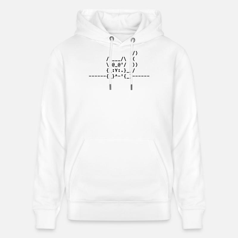 Chat Ascii - Sweat à capuche bio CRUISER Stanley/Stella Unisexe - blanc