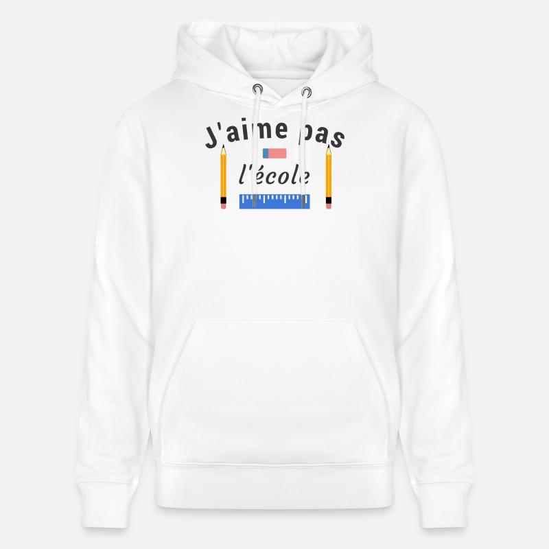 J'aime pas l'école - Sweat à capuche bio CRUISER Stanley/Stella Unisexe - blanc