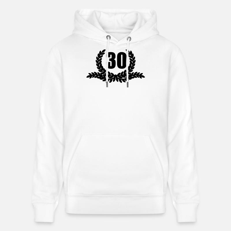 Couronne de laurier 30 ANS - Sweat à capuche bio CRUISER Stanley/Stella Unisexe - blanc