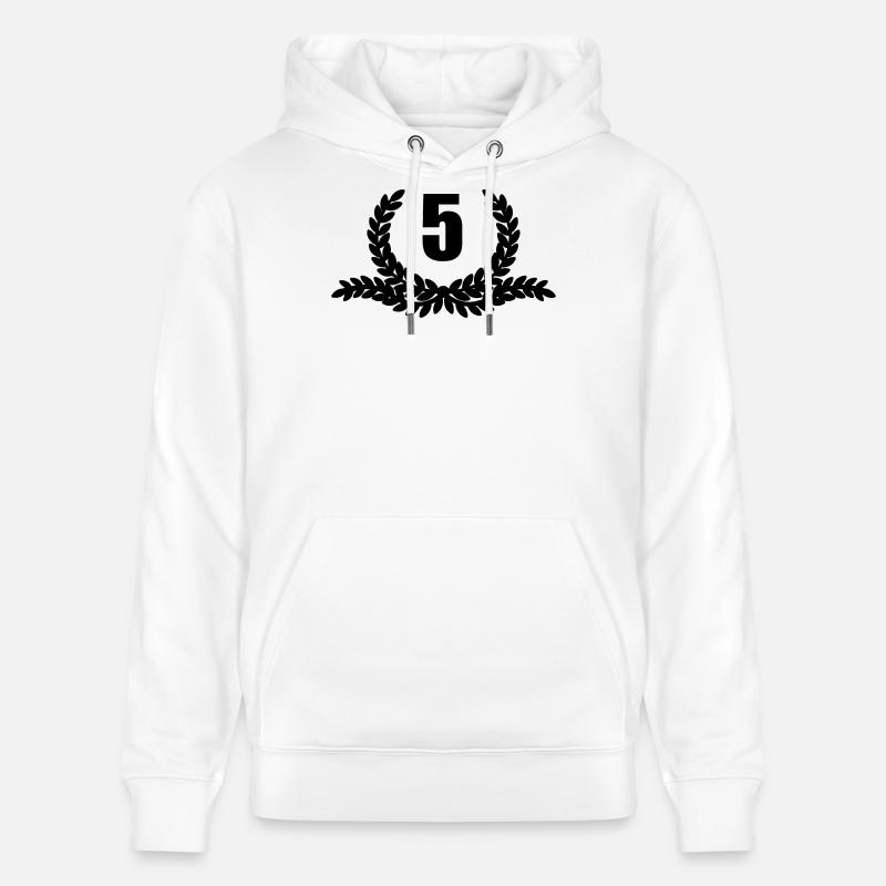 Couronne de laurier 05 ANS - Sweat à capuche bio CRUISER Stanley/Stella Unisexe - blanc
