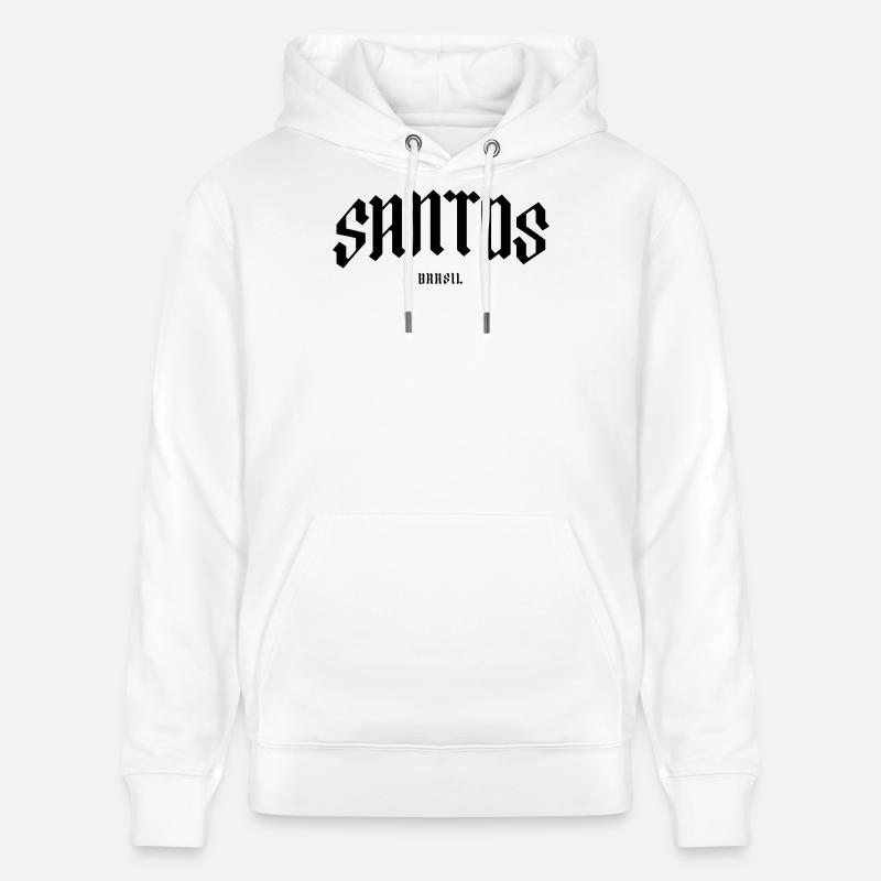 Conception Blackletter de Santos Brasil - Sweat à capuche bio CRUISER Stanley/Stella Unisexe - blanc