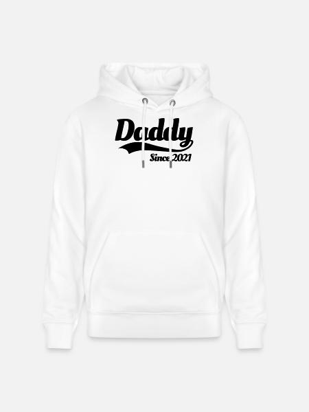 Father pregnancy pregnant Daddy since 2021 - Stanley/Stella CRUISER Unisex Organic Hoodie - white