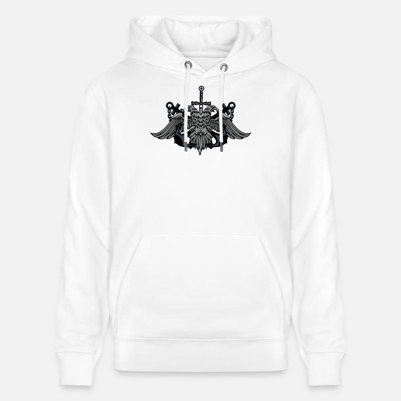 Blason de l’Aigle Jumeau avec épée - Sweat à capuche bio CRUISER Stanley/Stella Unisexe - blanc