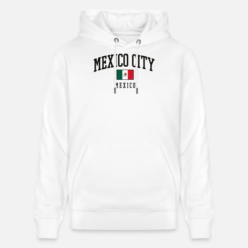 Lettrage de Mexico avec drapeau - Sweat à capuche bio CRUISER Stanley/Stella Unisexe - blanc