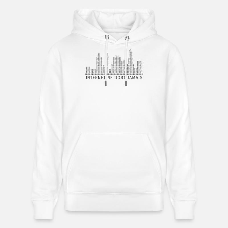 Internet ne dort jamais - Sweat à capuche bio CRUISER Stanley/Stella Unisexe - blanc