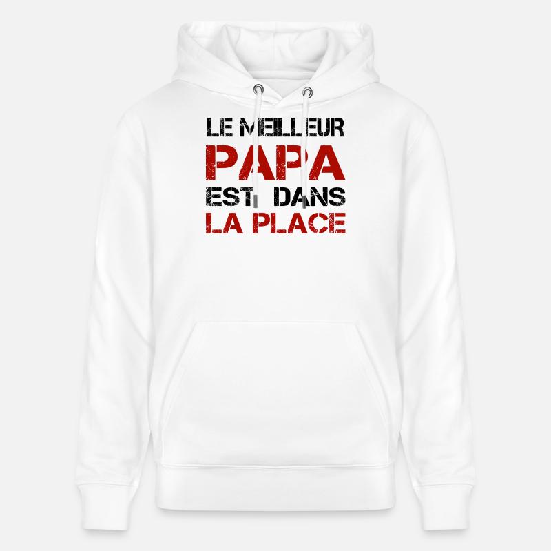 Papa La Place Distressed Rouge - Sweat à capuche bio CRUISER Stanley/Stella Unisexe - blanc