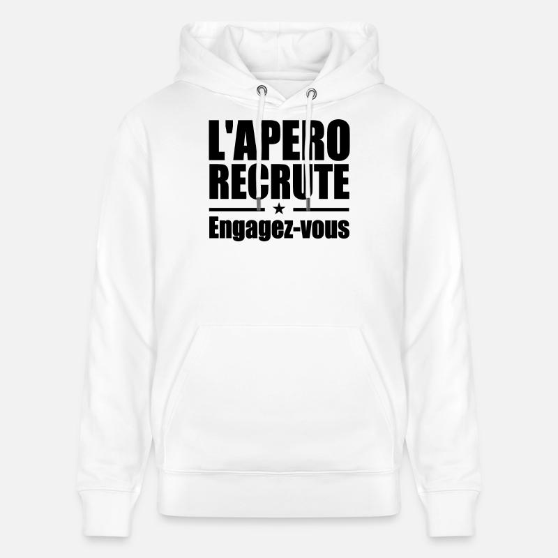 L'apéro recrute Engagez-vous - Sweat à capuche bio CRUISER Stanley/Stella Unisexe - blanc