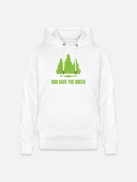 God Save The Green - Stanley/Stella CRUISER Unisex Organic Hoodie - white