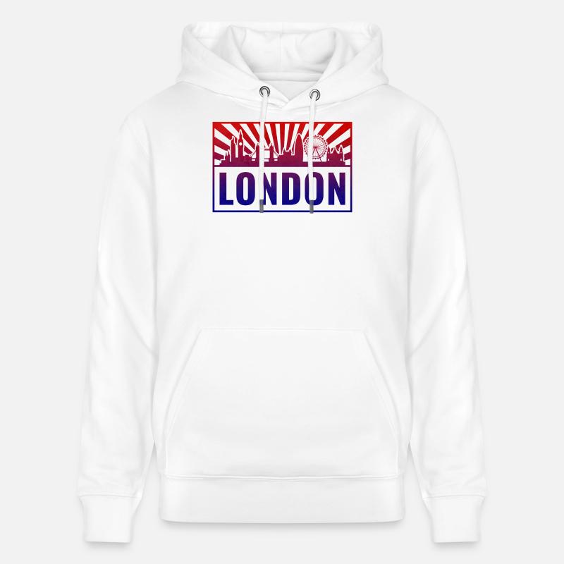 Silhouette de London Gradient - Sweat à capuche bio CRUISER Stanley/Stella Unisexe - blanc