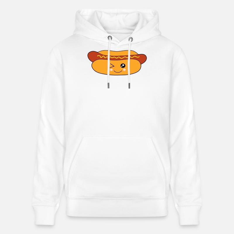 Kawaii, Hot-dog, Saucisse, Saucisse, Boucher - Sweat à capuche bio CRUISER Stanley/Stella Unisexe - blanc
